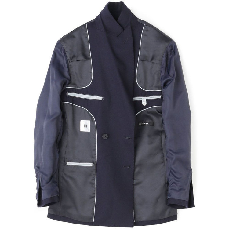シルバーライン 【CLASSICO TAPERED】【秋冬】ウール6釦2掛けダブルジャケット/ネイビー/チェンジポケット/ゴールド釦/NEW ZEALAND WOOL 紺中間