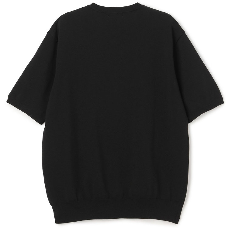 スーツセレクト 【RBC】【5分袖】コットンブレンドクルーネックニット/ブラック/「マシンウォッシャブル」「UVカット」「接触冷感」 黒