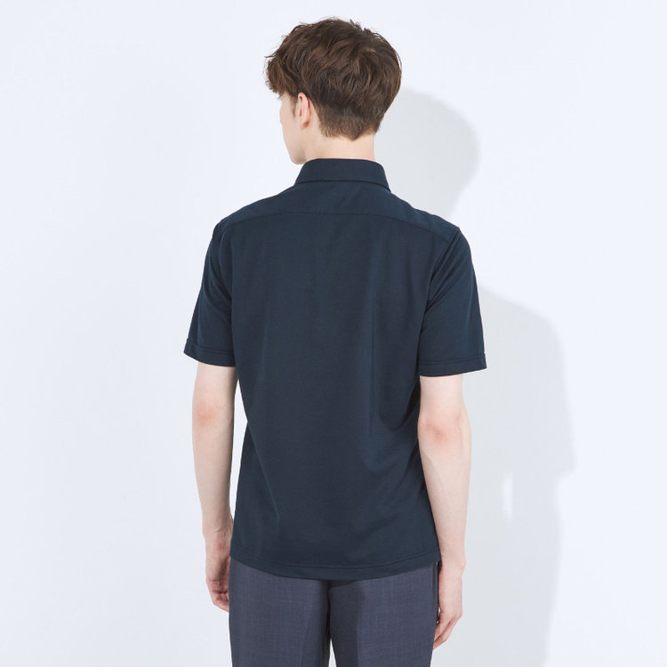 シルバーライン 【発送在庫あり】【RBC/五分袖】カッタウェイビズポロシャツ プルオーバータイプ/ネイビー/4S コットンブレンド 青濃色