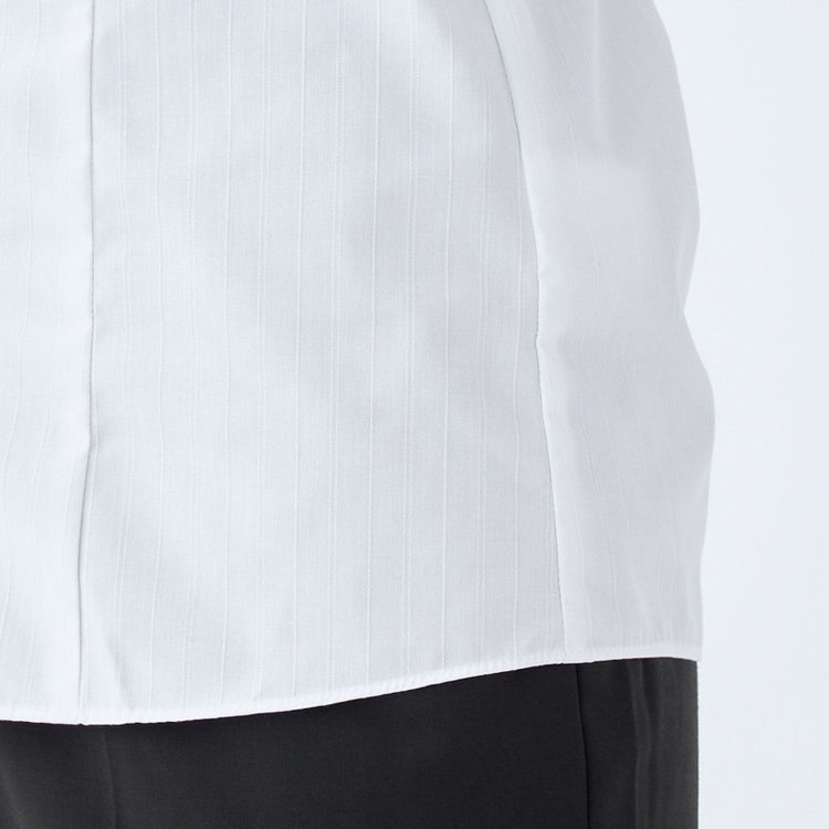 スーツセレクト 【SUIT SELECT×Samantha Thavasa】【長袖】リボン&フリル取り外しスキッパー/ホワイト×ドビーストライプ/形態安定 ホワイト系(白)