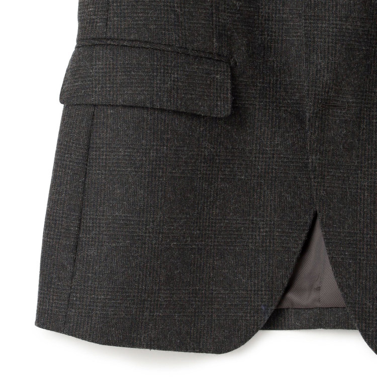 シルバーライン 【CLASSICO TAPERED】【秋冬】2釦シングルスーツ 1タック/ブラウン×グレンチェック/RE:NEWOOL/※裾上げ必要 茶中間