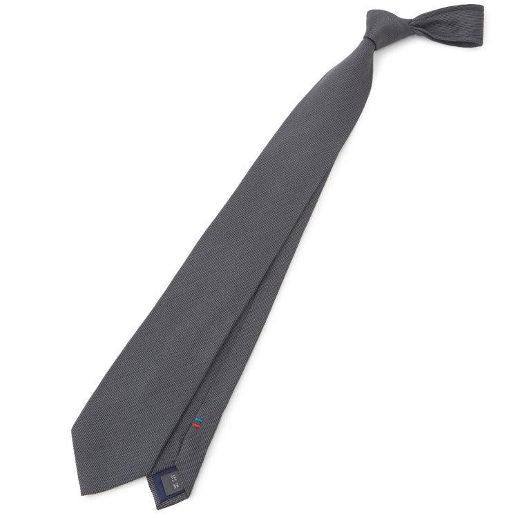 SILVER LINE】シルクウールソリッドネクタイ 8.0cm幅/グレー（S26AM