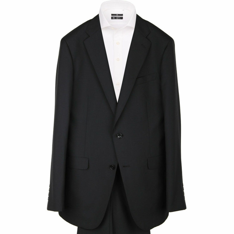 スーツセレクト 【WEB限定/OUTLET】【発送在庫あり】【X】【年間】スペアパンツ付き/2釦シングルスーツ 0タック/ブラック×ソリッド/THE RECRUIT STYLE ブラック系(黒)