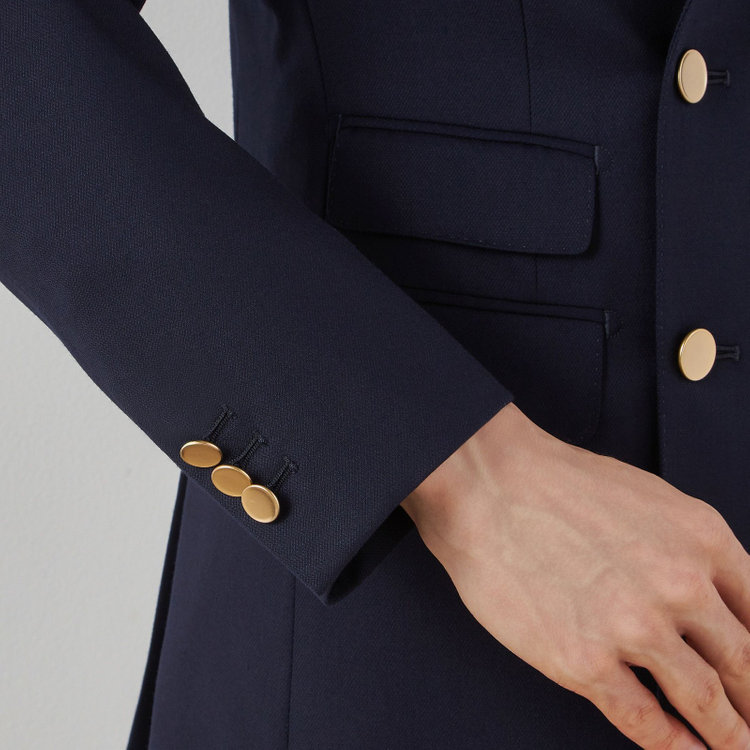 シルバーライン 【CLASSICO TAPERED】【秋冬】ウール6釦2掛けダブルジャケット/ネイビー/チェンジポケット/ゴールド釦/NEW ZEALAND WOOL 紺中間