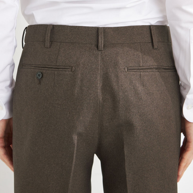 シルバーライン 【CLASSICO TAPERED】【秋冬】1タックテーパードパンツ/ブラウン/ウエストムーブ4S SUSTAINABILITY&ECOLOGY FABRIC//※裾上げ必要 茶中間