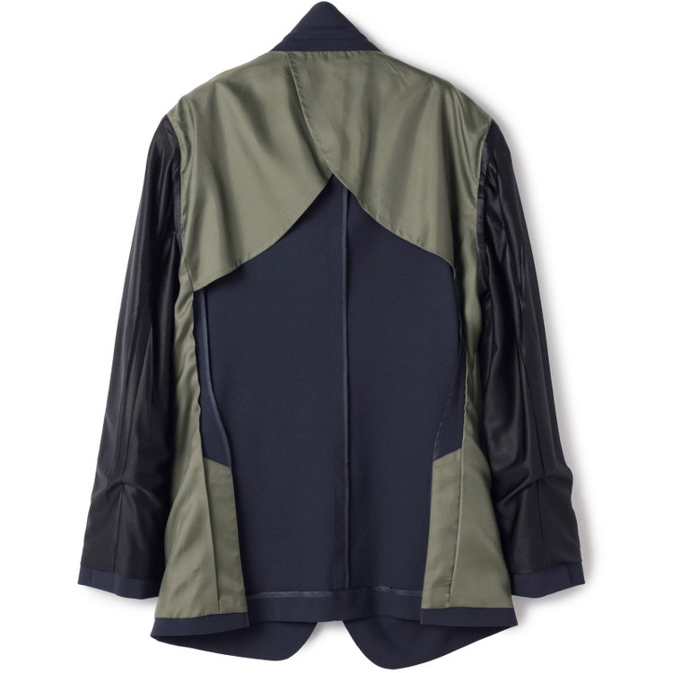 シルバーライン 【4S CROSS】【年間】セットアップジャケット/ネイビー×カルゼ/パッチポケット 紺中間