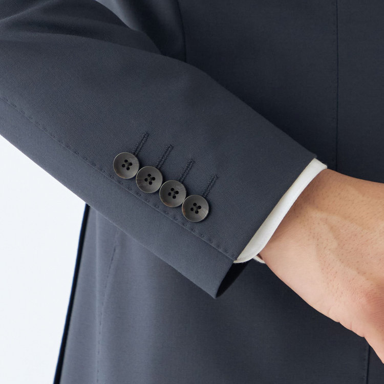 シルバーライン 【RBC】【春夏】2釦シングルスーツ 2タック/ネイビー/パッチポケット/ウエストムーブ/※パンツ裾上げ必要 紺中間