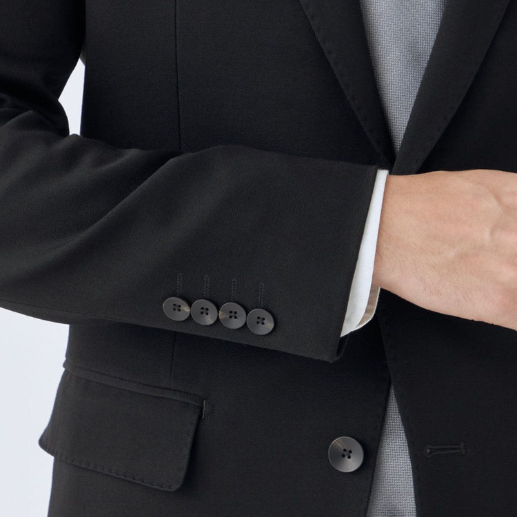 SUIT SELECT　アウトレット 【WEB限定/OUTLET/汚れ・キズ等有】【CLASSICO TAPERED】【年間】【フォーマル対応可】2釦シングルフォーマルスーツ 1タック/ブラック×ソリッド/ウエストサイドアジャスター仕様/※裾上げ必要 黒