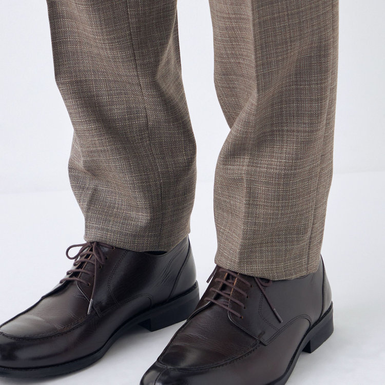シルバーライン 【CLASSICO TAPERED】【春夏】ウール 1タックテーパードパンツ/ブラウン/ウエストムーブ/※裾上げ必要 茶中間