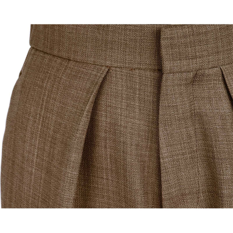 ブラックライン 【SL】【春夏】ワイドパンツ/ブラウン/ウエストシャーリング/裾上げ済仕様/ウォッシャブル ブラウン系(茶)