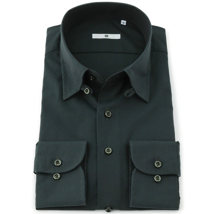 シルバーライン 【発送在庫あり】【SILVER LINE】タブカラーワイシャツ/グリーン 緑中間