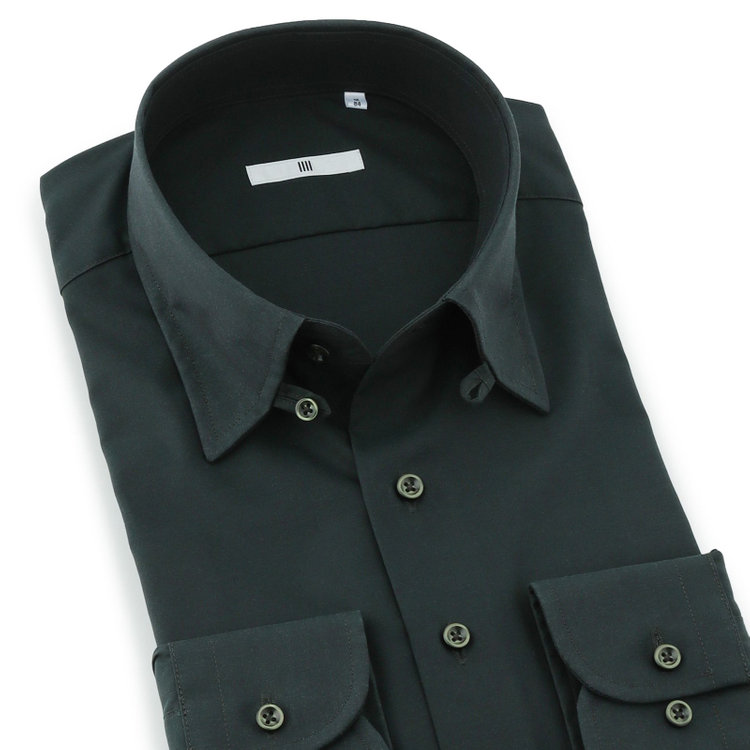 シルバーライン 【発送在庫あり】【SILVER LINE】タブカラーワイシャツ/グリーン 緑中間