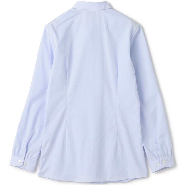 ソノタ 【SUIT SELECT×Samantha Thavasa】【長袖】リボン&フリル取り外しスキッパー/ブルー×ドビーストライプ 青淡色