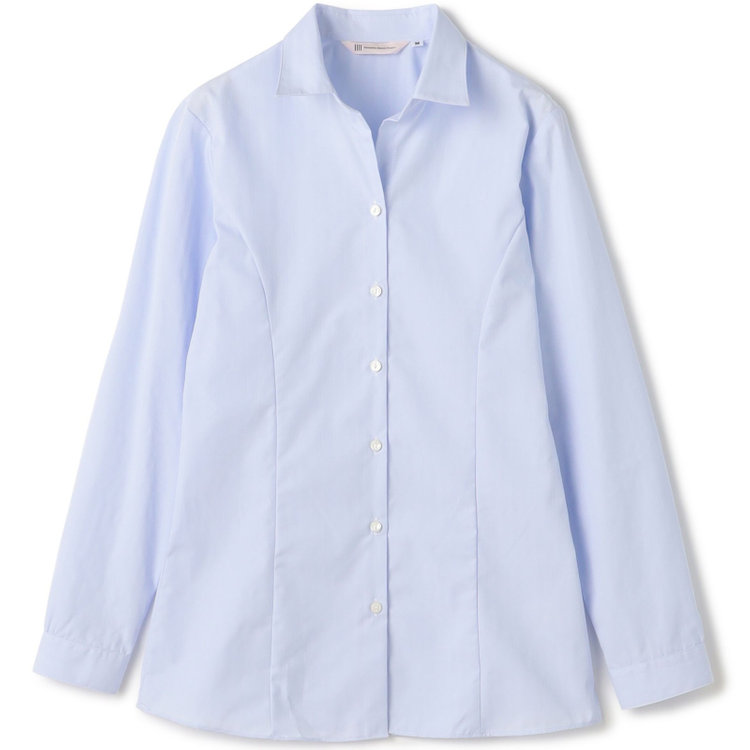 ソノタ 【SUIT SELECT×Samantha Thavasa】【長袖】リボン&フリル取り外しスキッパー/ブルー×ドビーストライプ 青淡色