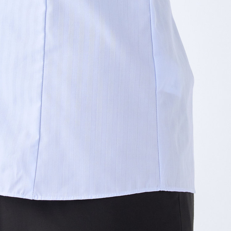 ソノタ 【SUIT SELECT×Samantha Thavasa】【長袖】リボン&フリル取り外しスキッパー/ブルー×ドビーストライプ 青淡色