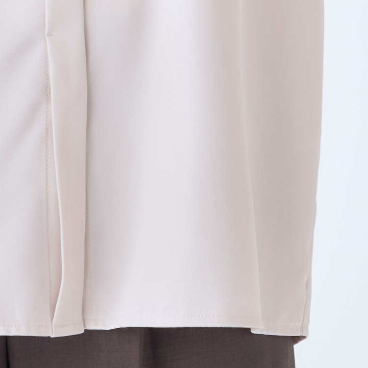 シルバーライン 【SILVER LINE/7分袖】配色メロウボウタイプルオーバー/ベージュ/「ウォッシャブル可能」「2WAYストレッチ」「防シワ」「UV加工」「接触冷感」 茶淡色