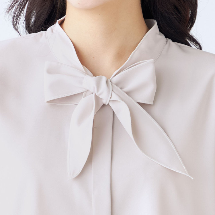 シルバーライン 【SILVER LINE/7分袖】配色メロウボウタイプルオーバー/ベージュ/「ウォッシャブル可能」「2WAYストレッチ」「防シワ」「UV加工」「接触冷感」 茶淡色