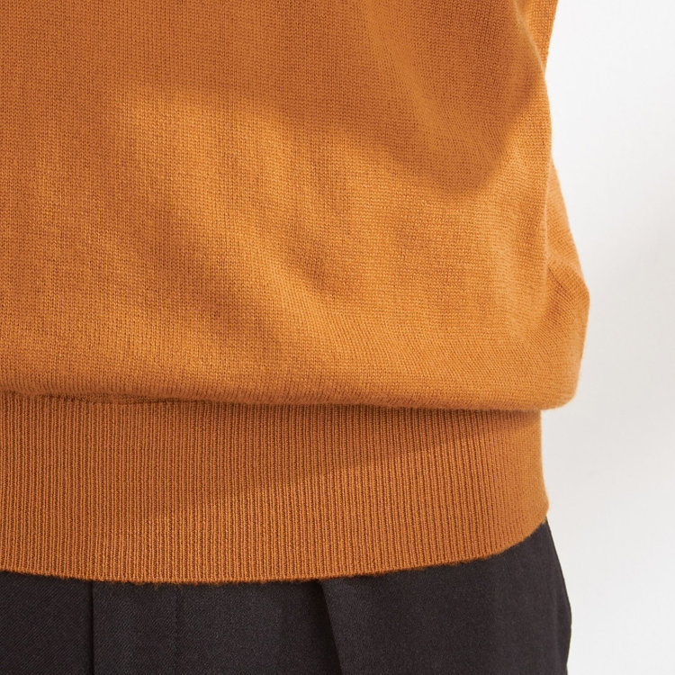 スーツセレクト 【RBC】【秋冬】ウールモックネックニットセーター/オレンジ/ZEGNA BARUFFA/マシンウォッシャブル 橙中間