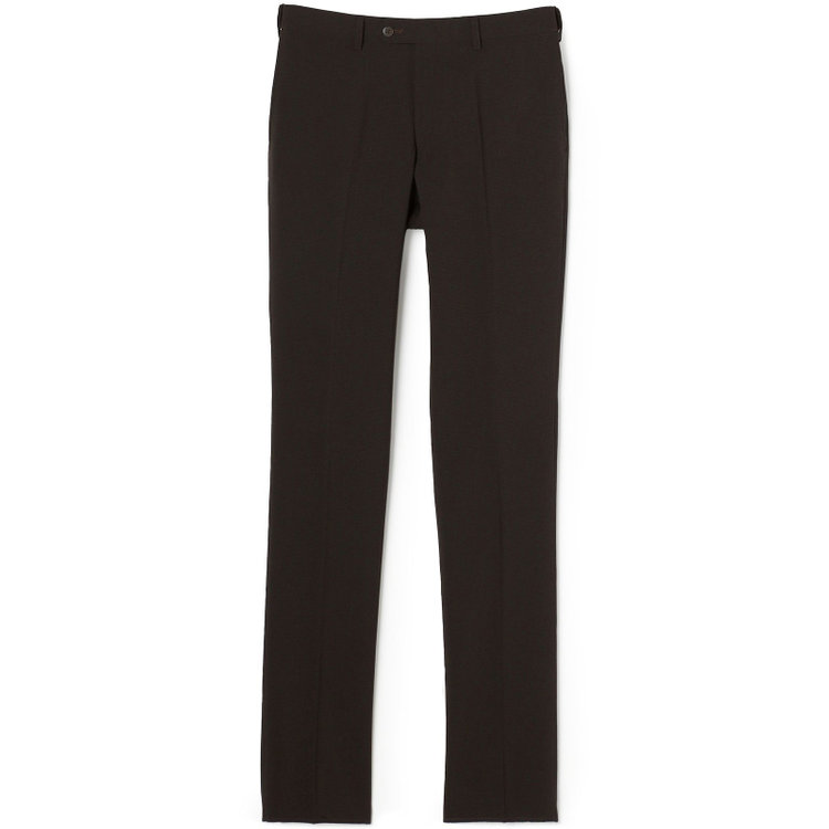 ブラックライン 【SLIM TAPERED】【春夏】0タックテーパードパンツ/ブラウン＆ブラック×ハウンドトゥース/ウエストムーブ/ウォッシャブル/4S SUSTAINABILITY&ECOLOGY FABRIC/※裾上げ必要 茶中間