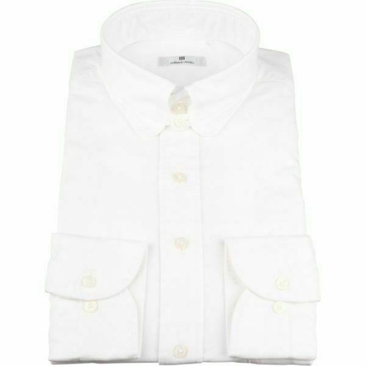 スーツセレクト 【CLASSICO TAPERED】ラウンドタブカラードレスワイシャツ/ホワイト×ソリッド ホワイト系(白)