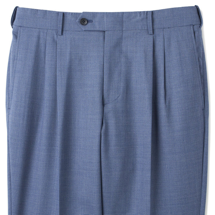 シルバーライン 【CLASSICO TAPERED】【春夏】3釦段返りシングルスーツ 2タック/ブルー×ハウンドトゥース/ウエストムーブ/DRAGO lanificio in billa fabric made in italy/※裾上げ必要 青濃色