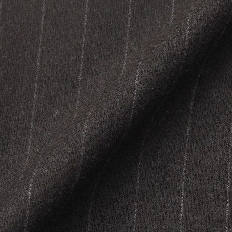 シルバーライン 【CLASSICO TAPERED】【秋冬】3釦段返りスーツ 2タック/ブラウン×ストライプ/ウエストムーブ/NEW ZEALAND WOOL MIX/※裾上げ必要 茶濃色