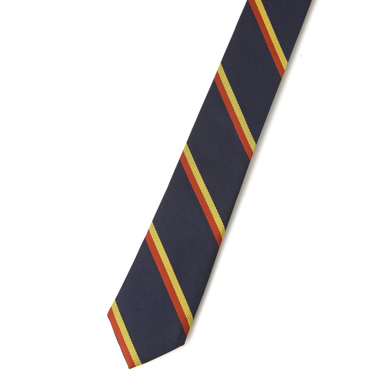 シルバーライン  【SILVER LINE】シルクストライプネクタイ 8.5cm幅/ネイビー×レッド＆イエロー/JAPAN MADE その他