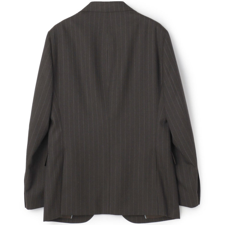 シルバーライン 【CLASSICO TAPERED】【秋冬】3釦段返りスーツ 2タック/ブラウン×ストライプ/ウエストムーブ/NEW ZEALAND WOOL MIX/※裾上げ必要 茶濃色