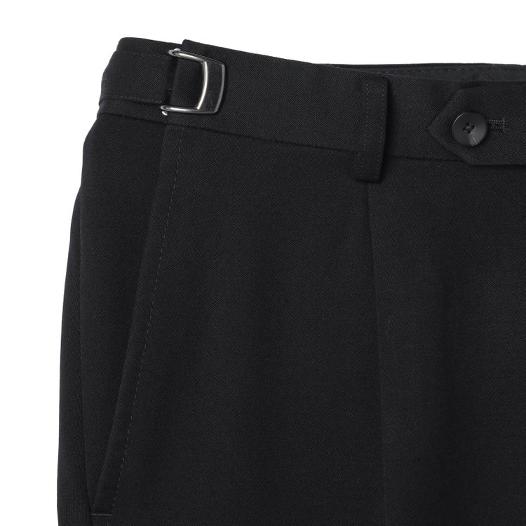 SUIT SELECT　アウトレット 【WEB限定/OUTLET/汚れ・キズ等有】【CLASSICO TAPERED】【年間】【フォーマル対応可】2釦シングルフォーマルスーツ 1タック/ブラック×ソリッド/ウエストサイドアジャスター仕様/※裾上げ必要 黒