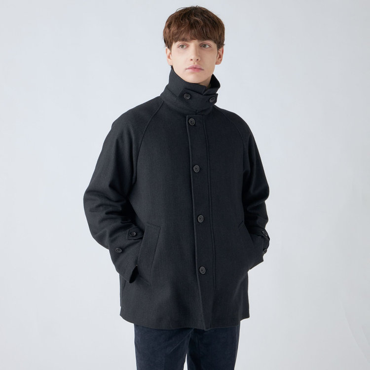 シルバーライン 【SL】ウールブレンドデュアリティショートコート/ダークグレー/140S BLENDED EXTRA FINE MERINO WOOL グレー濃色