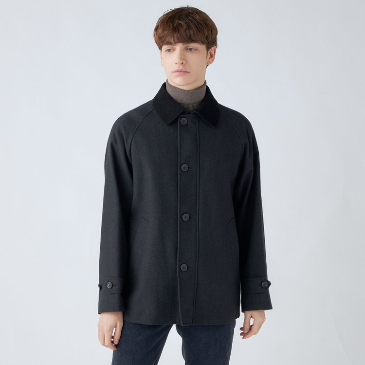 シルバーライン 【SL】ウールブレンドデュアリティショートコート/ダークグレー/140S BLENDED EXTRA FINE MERINO WOOL グレー濃色