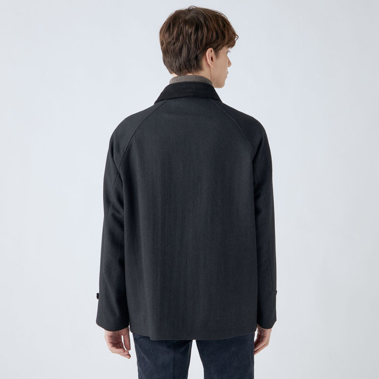 シルバーライン 【SL】ウールブレンドデュアリティショートコート/ダークグレー/140S BLENDED EXTRA FINE MERINO WOOL グレー濃色