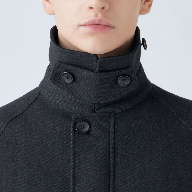 シルバーライン 【SL】ウールブレンドデュアリティショートコート/ダークグレー/140S BLENDED EXTRA FINE MERINO WOOL グレー濃色