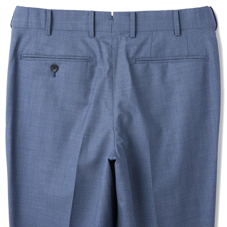 シルバーライン 【CLASSICO TAPERED】【春夏】3釦段返りシングルスーツ 2タック/ブルー×ハウンドトゥース/ウエストムーブ/DRAGO lanificio in billa fabric made in italy/※裾上げ必要 青濃色