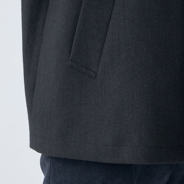 シルバーライン 【SL】ウールブレンドデュアリティショートコート/ダークグレー/140S BLENDED EXTRA FINE MERINO WOOL グレー濃色