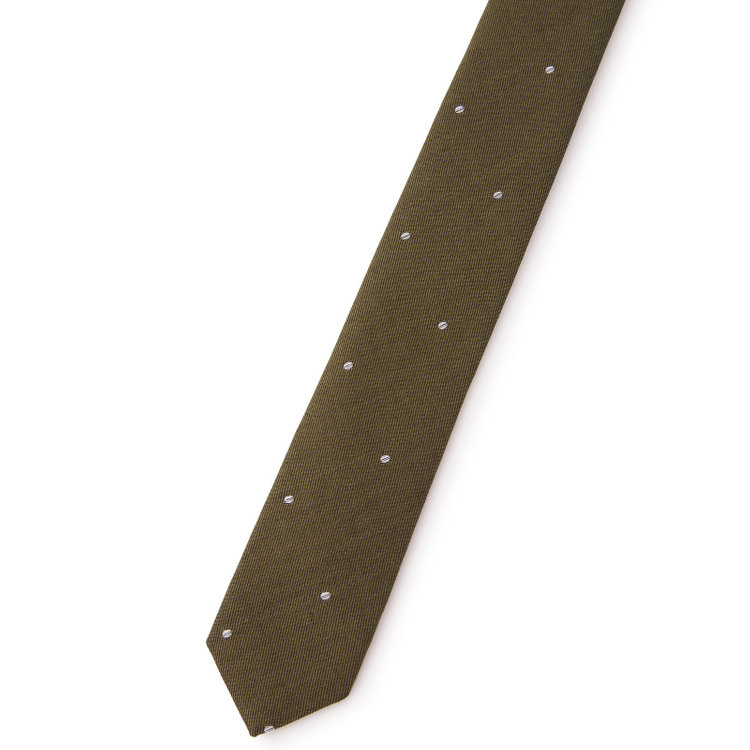 シルバーライン 【SILVER LINE】シルクコットンドットネクタイ 8.5cm幅/ゴールド/JAPAN MADE その他