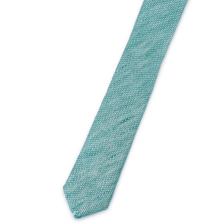 ブラックライン 【発送在庫あり】【BLACK LINE】シルクリネンコットンソリッドネクタイ 7.5cm幅/グリーン/Finest fabrics by COMO ITALY その他