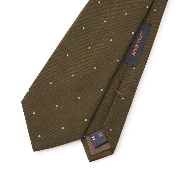 シルバーライン 【SILVER LINE】シルクコットンドットネクタイ 8.5cm幅/ゴールド/JAPAN MADE その他