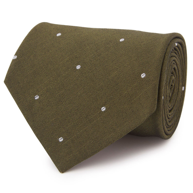 シルバーライン 【SILVER LINE】シルクコットンドットネクタイ 8.5cm幅/ゴールド/JAPAN MADE その他