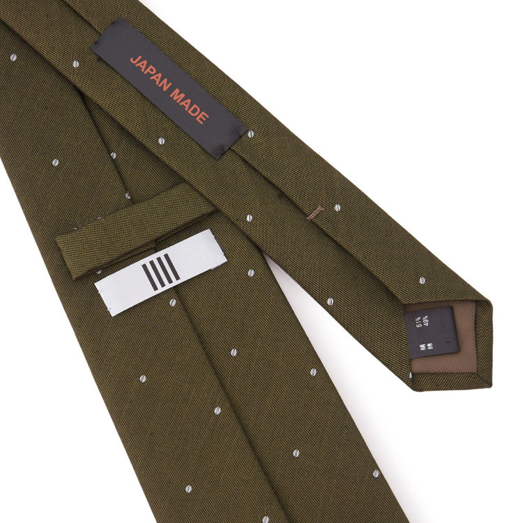 シルバーライン 【SILVER LINE】シルクコットンドットネクタイ 8.5cm幅/ゴールド/JAPAN MADE その他