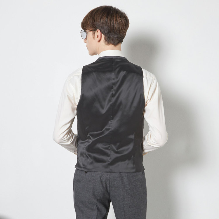 シルバーライン 【CLASSICO TAPERED】【年間】【結婚式対応可】2釦シングルフォーピーススーツ 1タック/ブラック＋コーディネートパンツグレー/両面ジレ/ウエストムーブ/4S SUSTAINABILITY&ECOLOGY FABRIC/※裾上げ必要 黒
