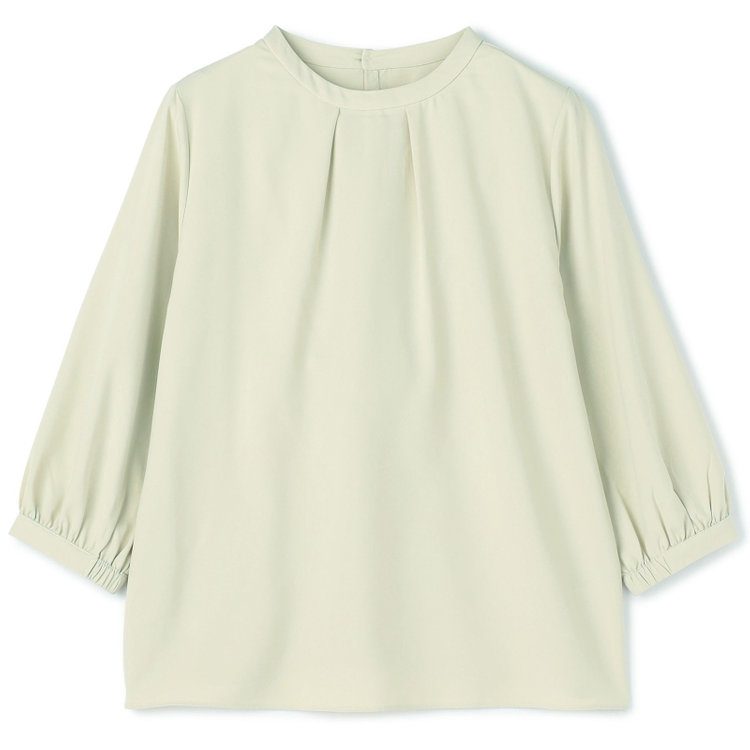 シルバーライン 【SILVER LINE/7分袖】タイ付き2WAYプルオーバー/グリーン/「ウォッシャブル可能」「2WAYストレッチ」「防シワ」「UV加工」「接触冷感」「透け軽減」 緑中間