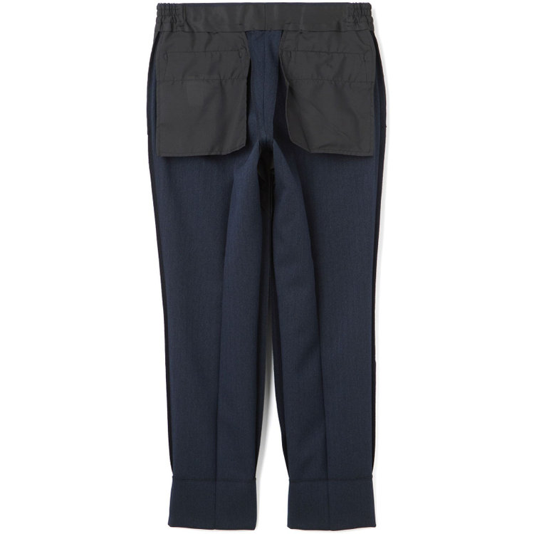 ブラックライン 【SLIM TAPERED_2】【秋冬】2釦シングルスリーピーススーツ 0タック/ネイビー×シャドーストライプ/ウエストシャーリング/4S SUSTAINABILITY&ECOLOGY FABRIC/※パンツ裾上げ済仕様 紺濃色