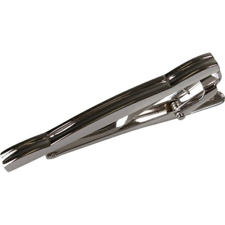 ブラックライン ネクタイピン タイクリップ 58mm×5mm/シルバー グレー淡色