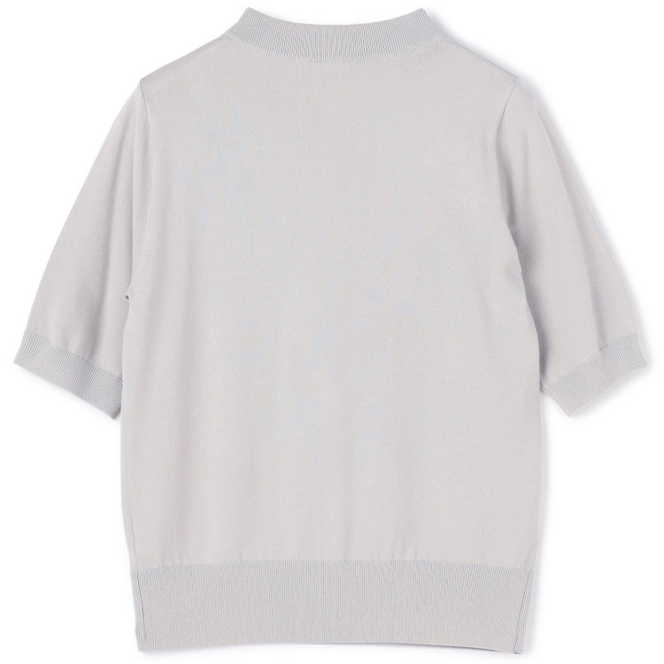 シルバーライン 【SILVER LINE/５分袖】 天竺編みモックネックニット/グレー グレー淡色