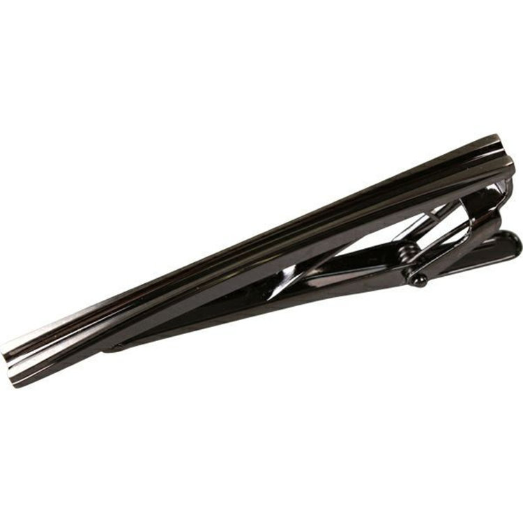 ブラックライン ネクタイピン タイクリップ 58mm×5mm/シルバー グレー淡色