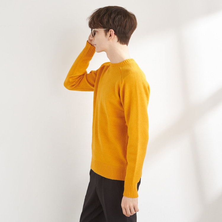 ソノタ 【発送在庫あり】【RBC】【秋冬】天竺編みクルーネックニットセーター/イエロー 黄中間