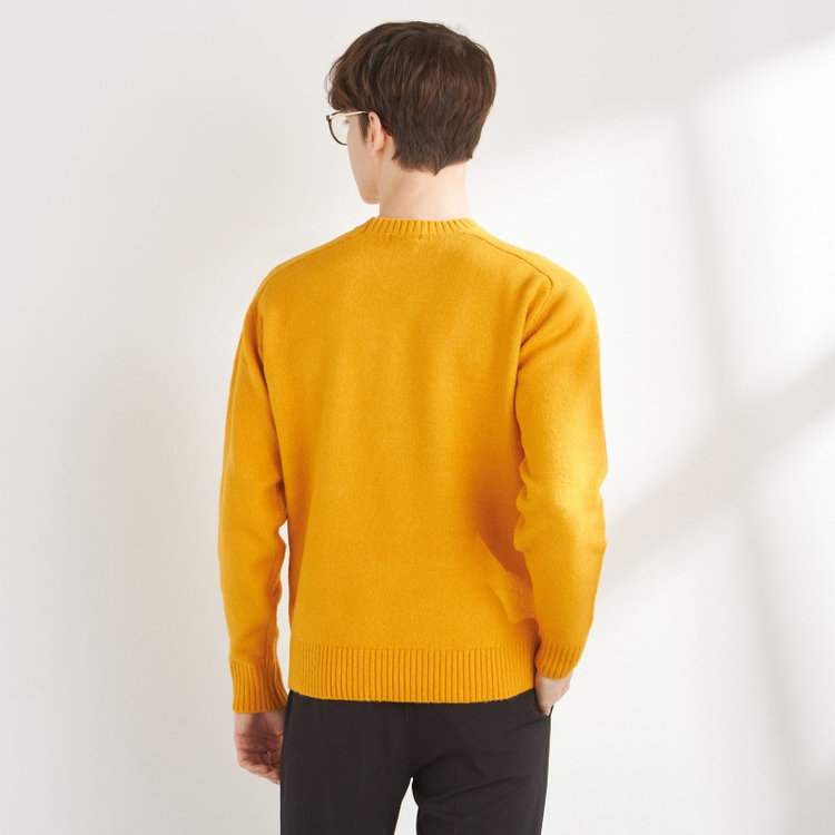 ソノタ 【発送在庫あり】【RBC】【秋冬】天竺編みクルーネックニットセーター/イエロー 黄中間