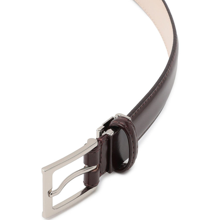 シルバーライン 【BL】ピンバックルベルト 2.5cm幅/ブラウン/LWG認証取得JAPAN LEATHER(ウエスト94cmまで対応) 茶濃色