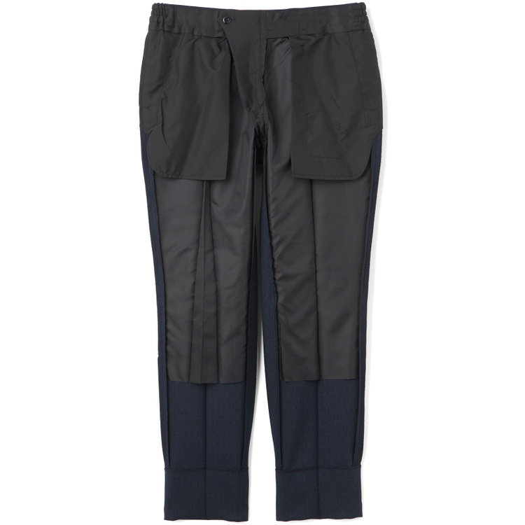 ブラックライン 【SLIM TAPERED_2】【秋冬】2釦シングルスリーピーススーツ 0タック/ネイビー×シャドーストライプ/ウエストシャーリング/4S SUSTAINABILITY&ECOLOGY FABRIC/※パンツ裾上げ済仕様 紺濃色